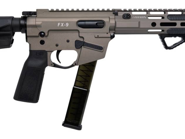 Freedom Ordance FX9P10E-FDE FX9P Elite 9mm Luger 10" Black Nitride Threaded Barrel, Flat Dark Earth Anodized Aluminum Receiver w/Picatinny Rail, M-LOK Handguard, Black Polymer SB Tactical SBA5 Brace,
