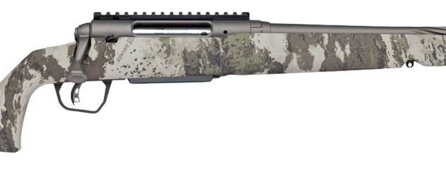 Savage Arms 33220 Axis 2 Pro 270 Win 4+1 20" Gun Metal Bronze Cerakote Spiral Fluted Threaded Barrel & Receiver w/Picatinny Rail, Savage Woodland Camo Fixed w/Pistol Grip Synthetic Stock, Right Hand