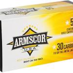 Armscor FAC30CIN USA 30Carbine 110gr Full Metal Jacket 50 Per Box/20 Case