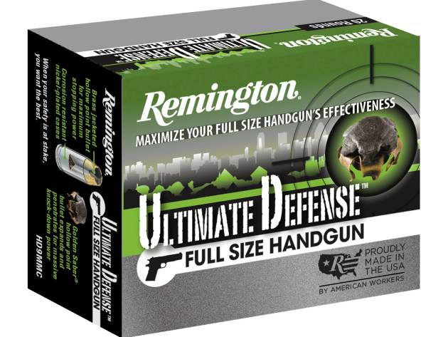 Remington Ammunition 28971 Ultimate Defense Full Size Handgun 45ACP 185gr Brass Jacketed Hollow Point 20 Per Box/25 Case