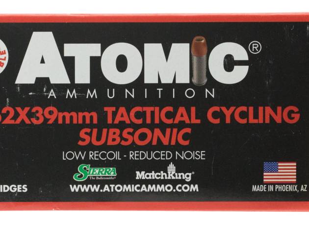 Atomic Ammunition 00474 Rifle Subsonic 7.62x39mm 220gr Hollow Point Boat Tail 50 Per Box/10 Case