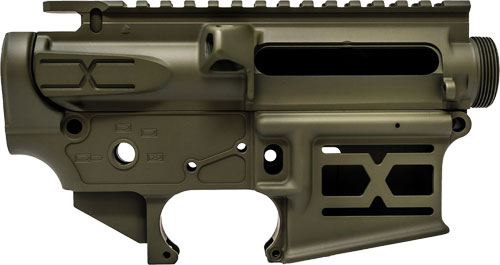 FAXON AR-15 X-TRA LITE - RECEIVER SET OD GREEN STRIPPED