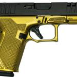 GLFA 19 STRIKER 9MM 4" 15 SHOT - BLACK SLIDE GALAXY GOLD FRAME