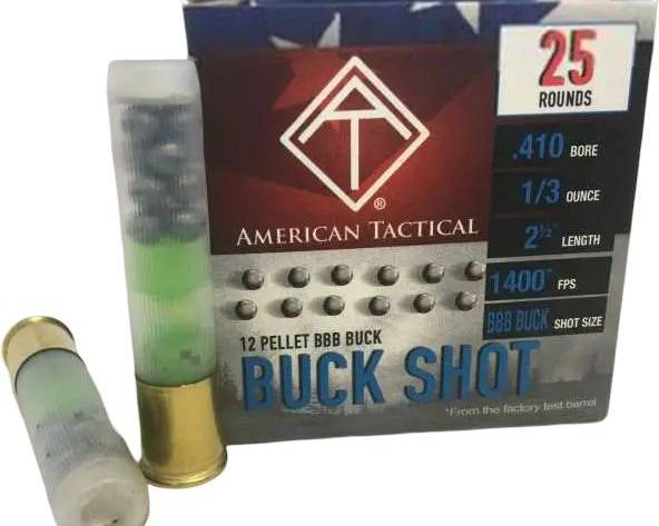 ATI BBB Buck Shotshell 410ga 2-1/2" 1/3oz 1400fps 12 plts 25/ct