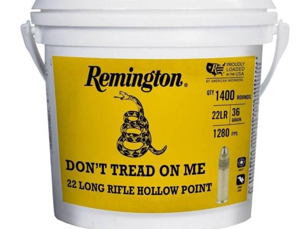 Remington Golden Bullet 250th Anniversary "Don't Tread On ME" Ammunition .22 LR 36gr HP 1280 fps 1400/ct Bucket