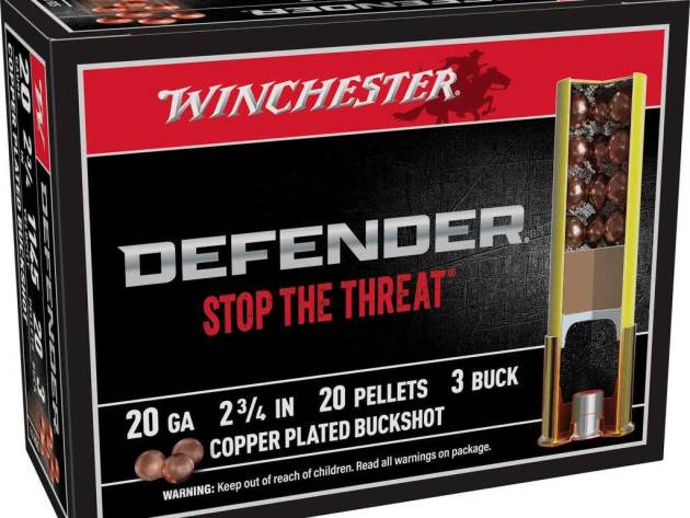Winchester Copper Plated Defender Shotshell 20 ga 2-3/4" 20 pellet 1145 fps #3 10/ct