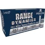 Fiocchi Range Dynamics Handgun Ammunition .357 Mag 142 gr FMJ 1420 fps 50/ct