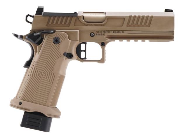 Alpha Foxtrot AF1911 Romulus Handgun 9mm Luger 17rd (1) & 20rd (1) Magazines 5" FDE Black OR