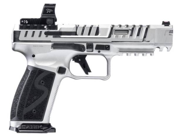 DEMO Canik SFx Rival-S Chrome Handgun 9mm Luger 18rd Magazine 5" Barrel Chrome with MO2 Optic